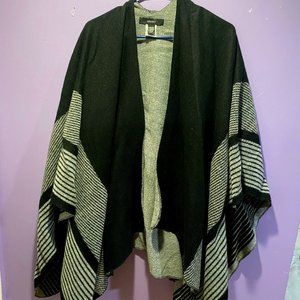 Black and Grey Poncho Sweater - Forever 21